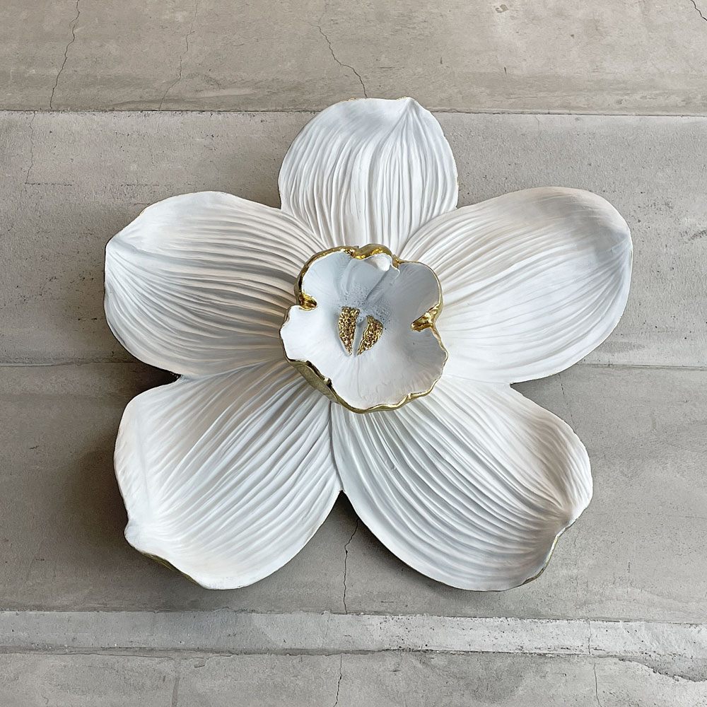 カレ KARE  ウォールデコレーション Wall Decoration オーキッドホワイト Orchid White ウォールアート 壁掛け フラワー 54cm ♪