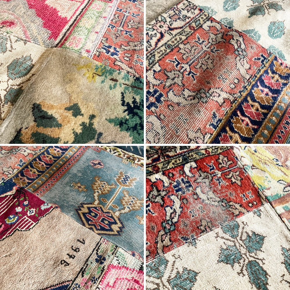 エスニコン EthniCon ビンテージ  オールドキリム パッチワークラグ ウール トルコ絨毯 オールドキリム 155×200cm コンランショップ取扱 ■