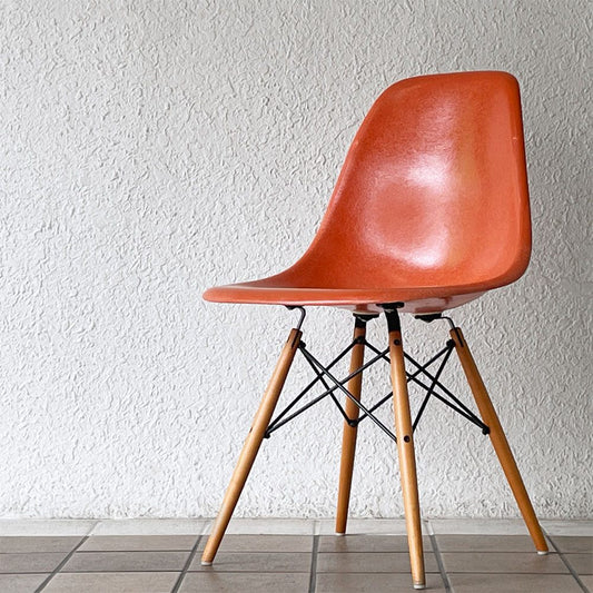 ハーマンミラー Herman Miller サイドシェルチェア セカンド 2nd FRP オレンジ ダウェルベース イームズ ビンテージ ミッドセンチュリー ◇