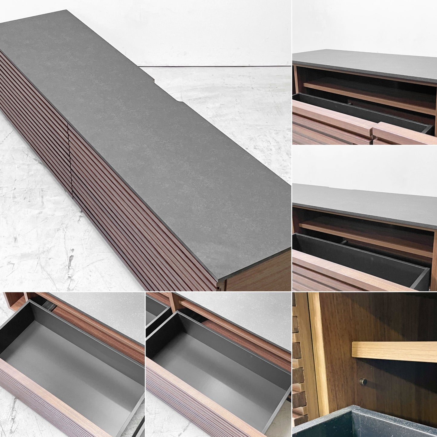 関家具 ジェネシス JENESYS テレビボード ウォールナット TVボード AVボード 2ドロワー W180cm 定価￥86,750- ●