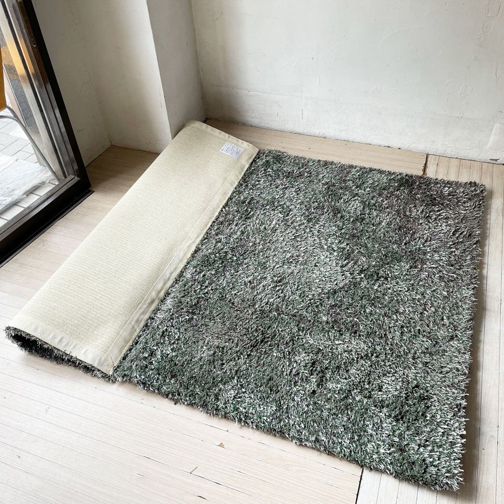 アクタス ACTUS ノット KNOT オーダーラグ アングル ANGRE シャギー グリーン グレー クリーニング済み ★