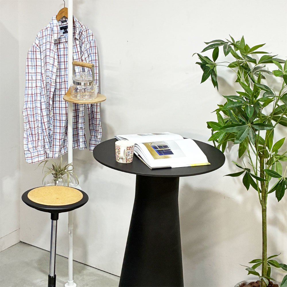 アンドリューワールド Andreu World リバーステーブル REVERSE カフェテーブル ラミネート天板 ブラックベース ラウンド Φ60cm モダンデザイン ●
