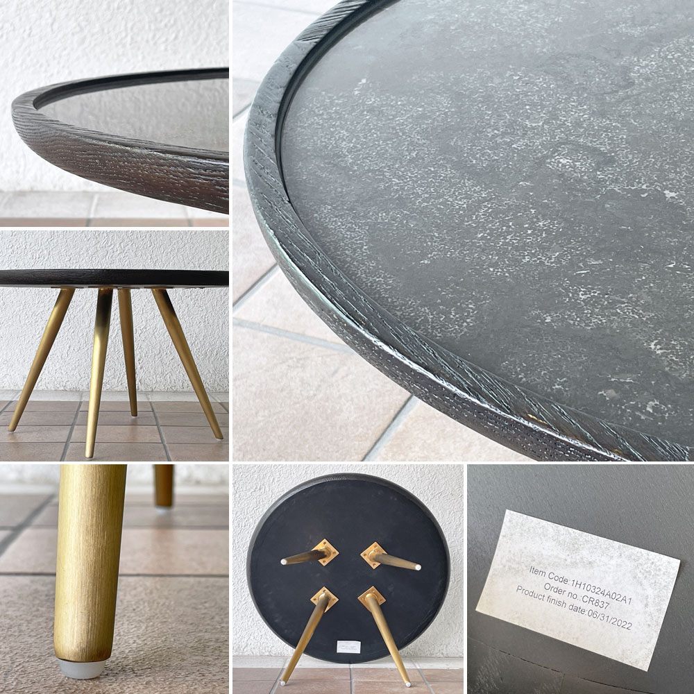 クラッシュゲート CRASH GATE ノットアンティークス Knot antiques バーク BARK コーヒーテーブル w60 h35cm 石天板 ◇