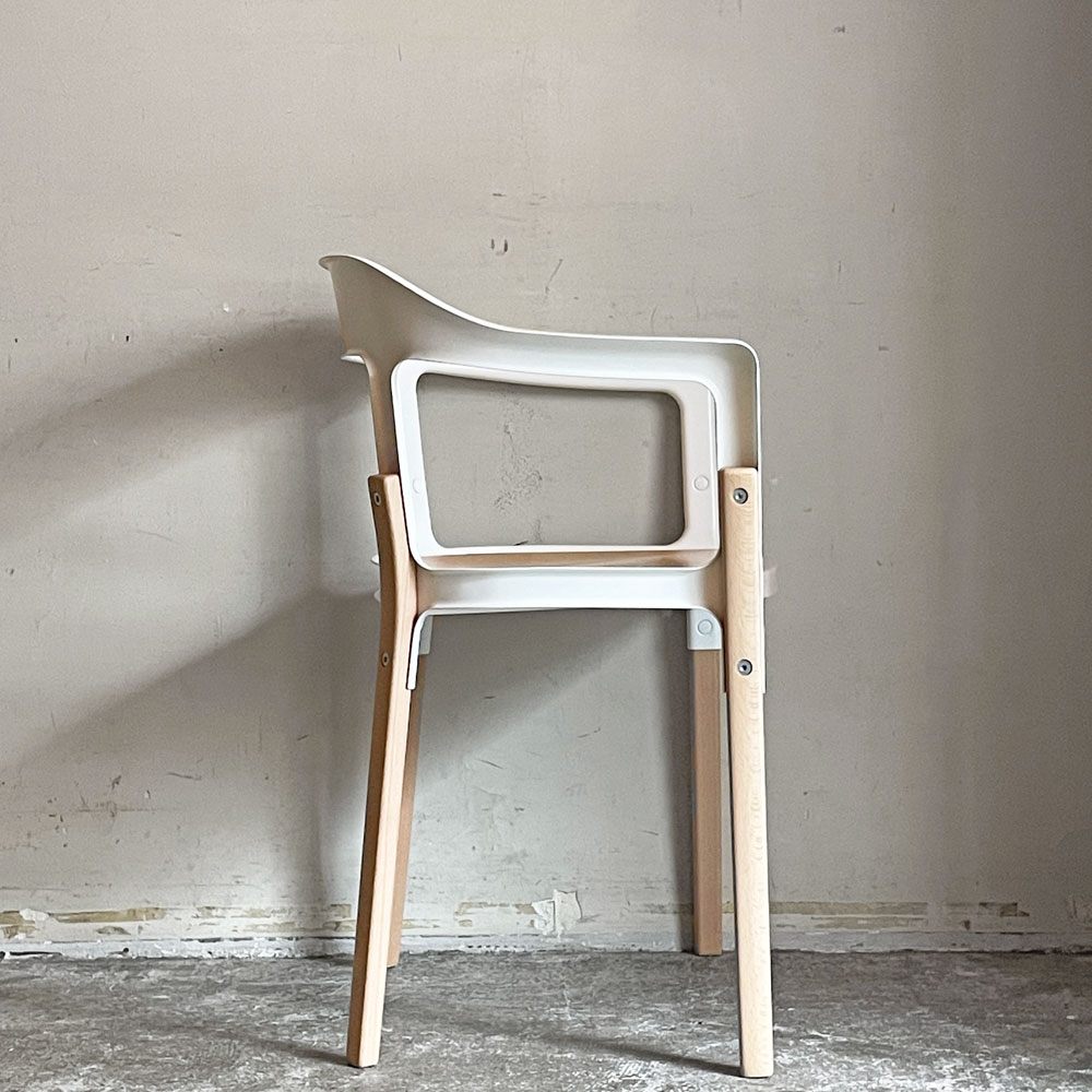 マジス MAGIS スティールウッドチェア Steelwood Chair ホワイト＆ビーチ アームチェア ロナン & エルワン・ブルレック イタリア ■
