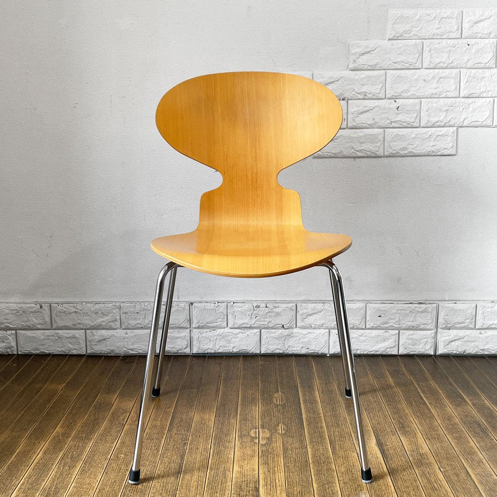 フリッツハンセン Fritz Hansen 3101 アリンコチェア アントチェア 4本脚 ナチュラルビーチ ラッカー仕上げ フェルトグライズ アルネ・ヤコブセン B ◎