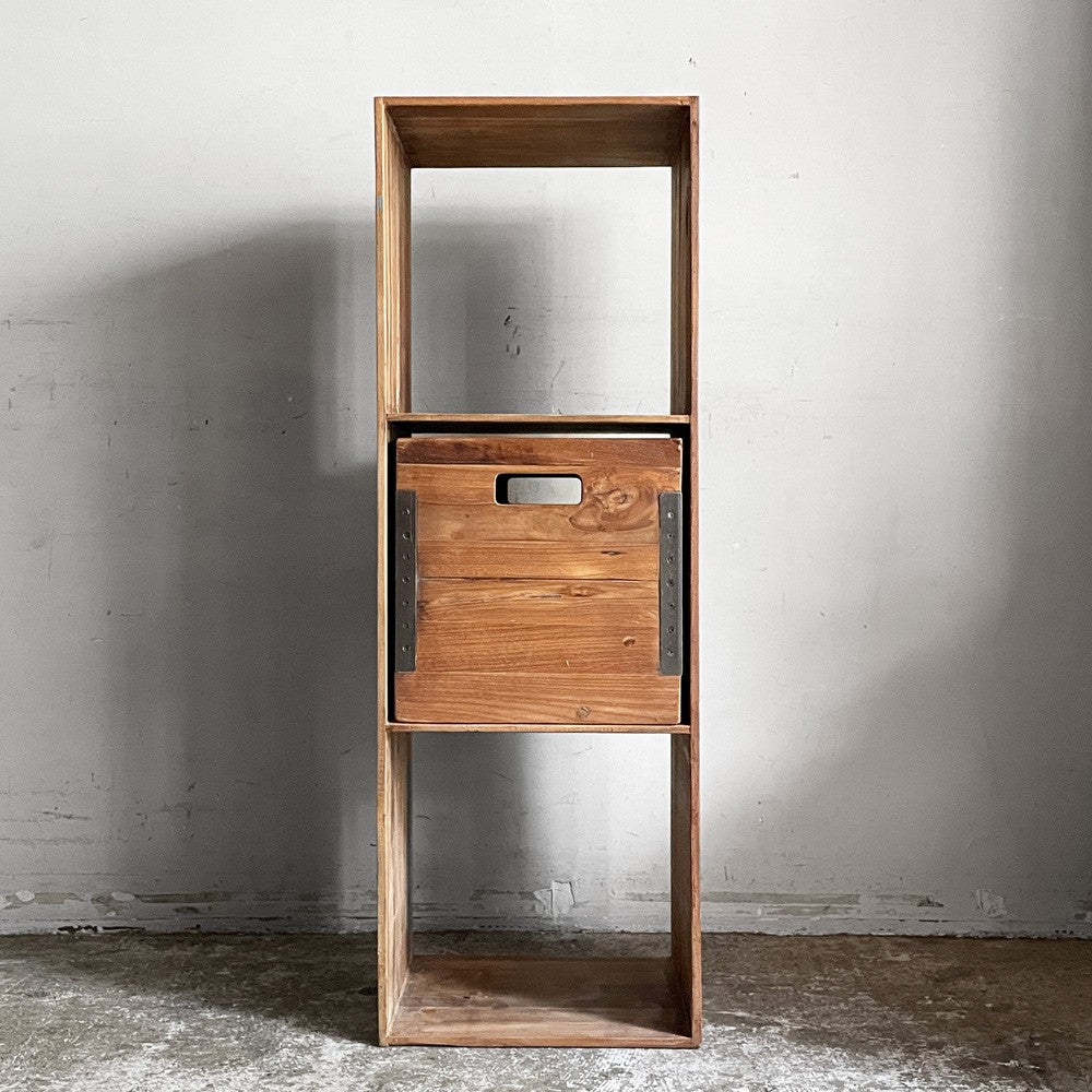 アクメ ファニチャー ACME Furniture トロイ TROY オープンシェルフ 3段 Lサイズ + トロイボックス TROY BOX L 収納 木箱 1個セット チーク古材 アイアン インダストリアル 合計定価￥42,625- ■