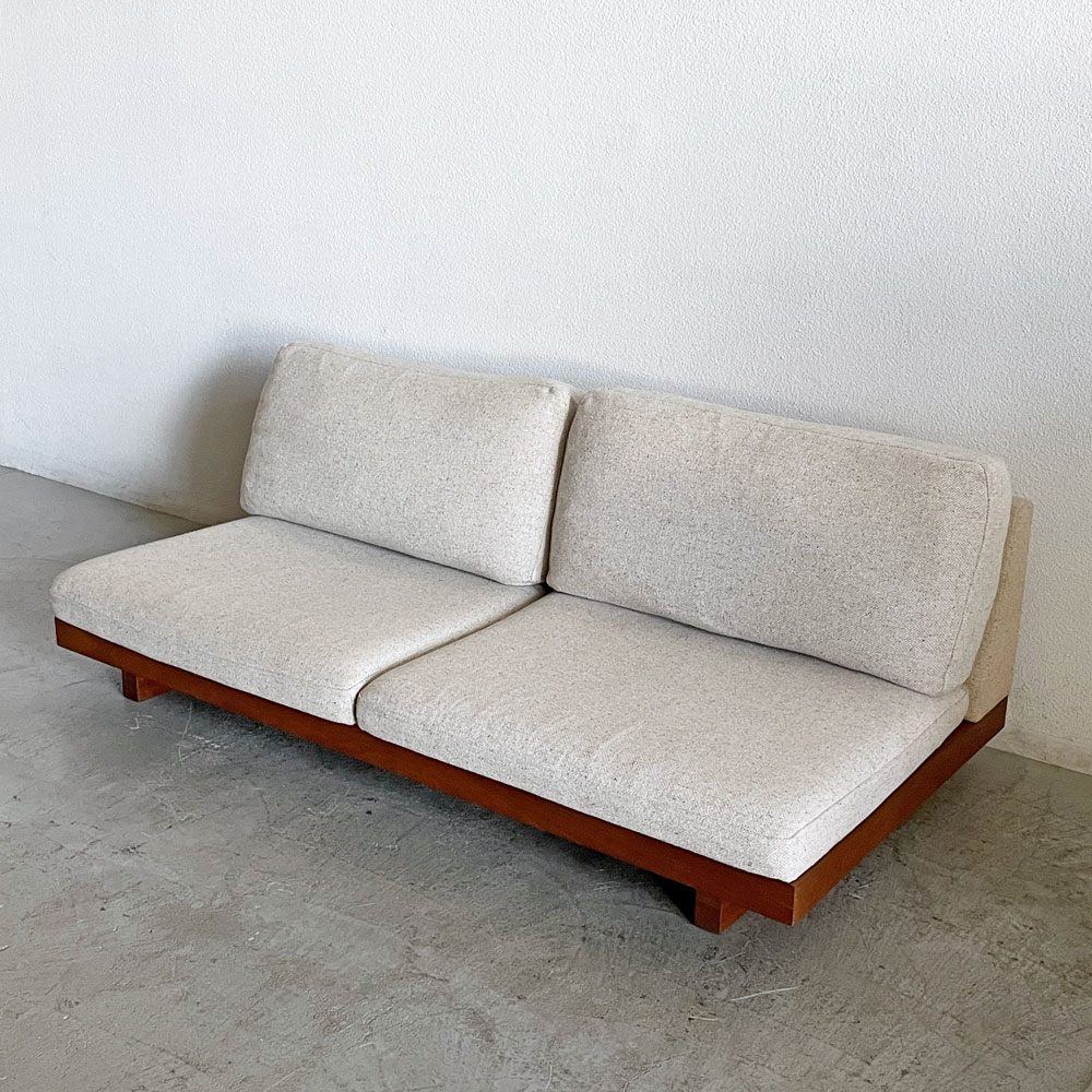 マスターウォール MASTERWAL デニッシュソファ DANISH SOFA 3シーター W180cm ミックスファブリック アイボリー系 ウォールナット無垢材 〓