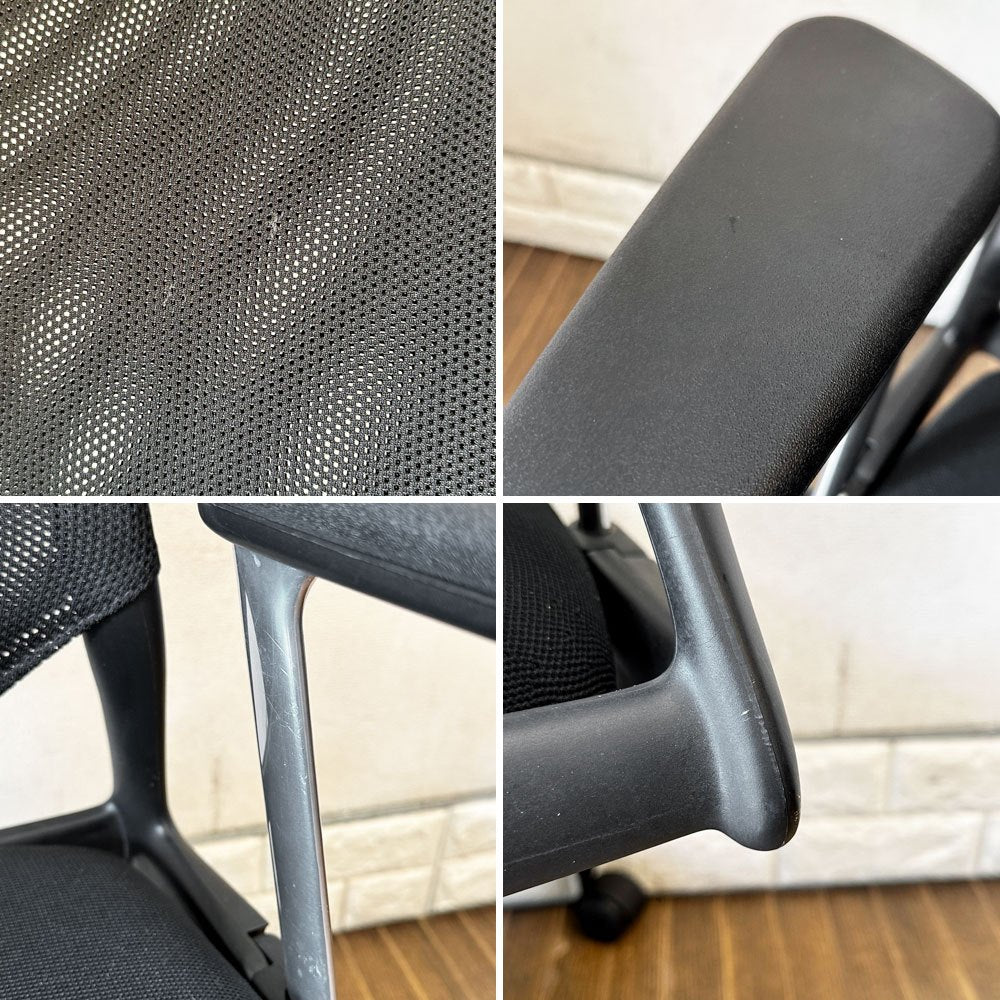 ヴィトラ vitra メダ2チェア MEDAⅡ オフィスチェア デスクチェア 昇降機能 リクライニングロック ブラック アルベルト・メダ 現状品 ◎