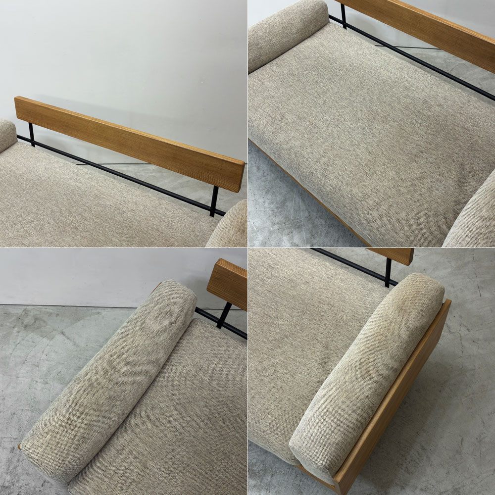 ウニコ unico トレル TREL カバーリング 2.5人掛けソファ アッシュ × アイアン ファブリック ベージュ系 W160cm 定価￥159,500- ●