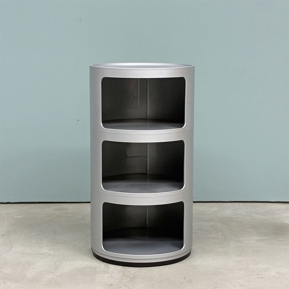 カルテル Kartell コンポニビリ COMPONIBILI 3段 シルバー ストレージボックス H58.5cm アンナ・カステッリ・フェリエーリ イタリア ◎