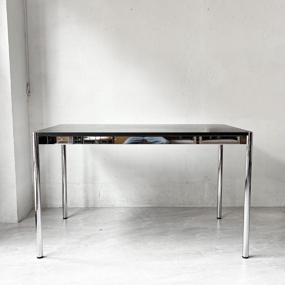 USM Haller USMハラーテーブル ワーキングデスク ダイニングテーブル オーク材 ブラック W125cm アジャスター付 スイス モダン ★
