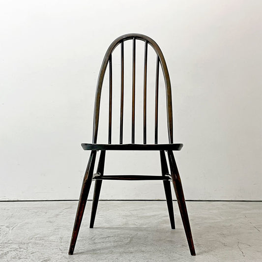 アーコール Ercol クエーカーチェア ダイニングチェア ハイバック オールドコロニアル ブラウン エルム材 × ビーチ材 UKビンテージ 英国家具 ●