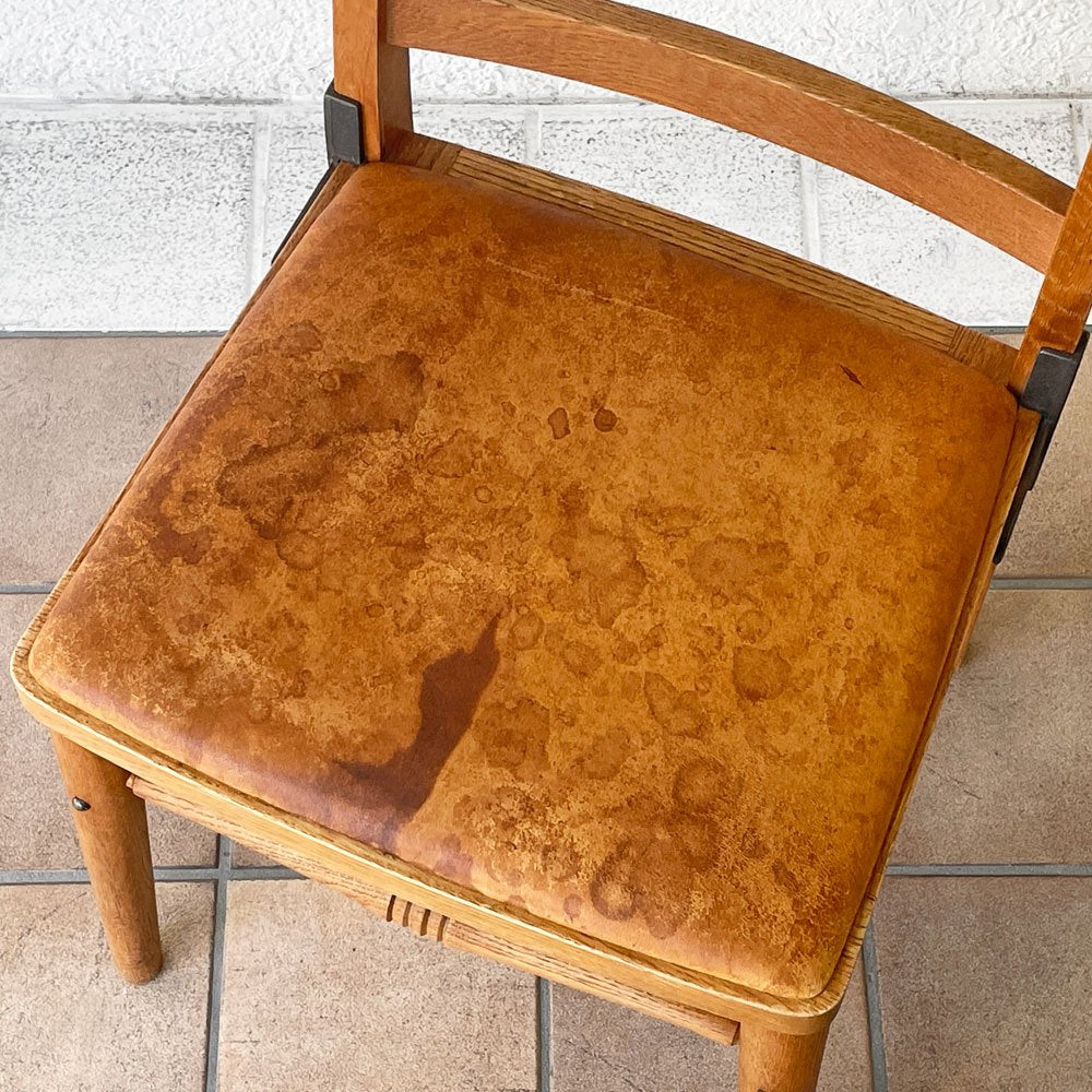 トラックファニチャー TRUCK FURNITURE TS CHAIR ダイニングチェア ナラ無垢材 アイアン 本革 羊革 シープスキン 定価 110,550円 ◇