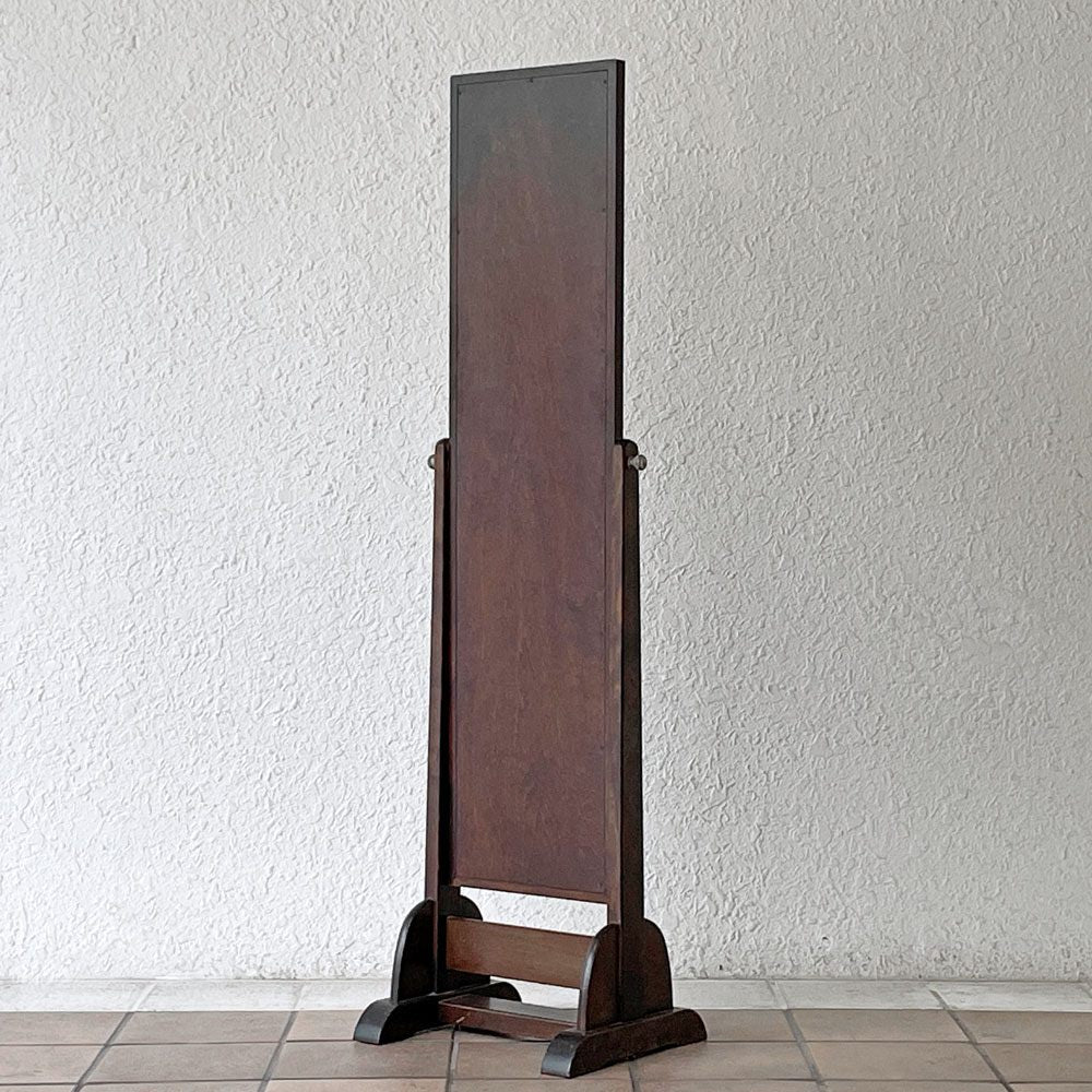 松本民芸家具 C型 姿見 スタンドミラー ミズメザクラ 無垢材 W31cm H112.5cm モダンデザイン ◇