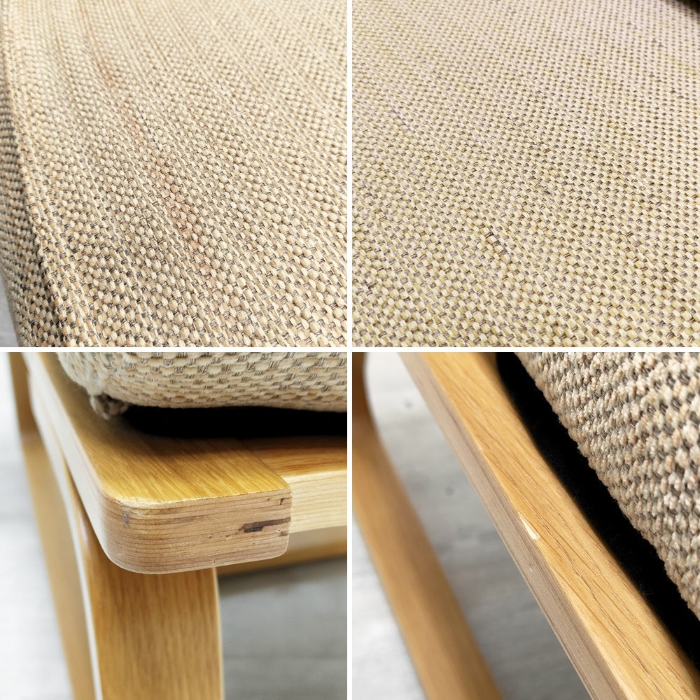 無印良品 MUJI リビングでもダイニングでもつかえるソファチェア 1人掛け オーク材 ミックスファブリック ナチュラルデザイン ●