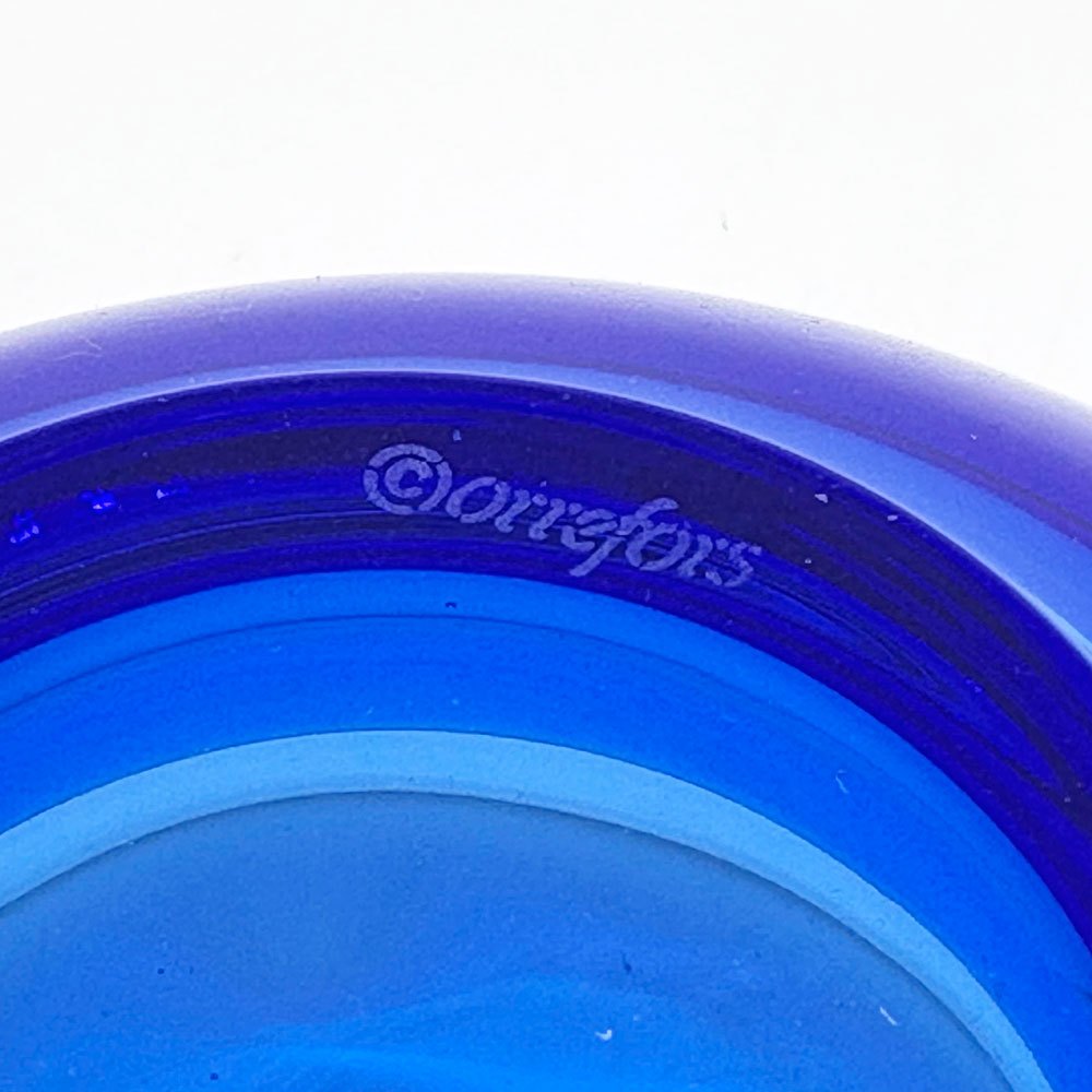 オレフォス Orrefors ネプトゥーヌス Neptunus ガラスボウル Φ17.5cm ラーズ・ヘルステン Lars Hellsten インカルモ 北欧 スウェーデン ●