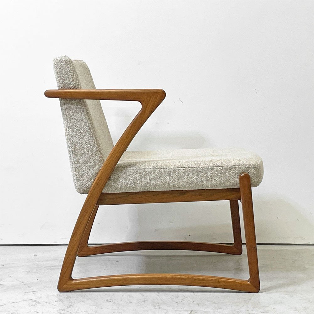 リアルスタイル REAL Style カンナ ローチェア Canna low chair SH380 ウォールナット材 低座椅子 スタンチ19 ファブリック フルカバーリング 定価￥110,000- ●