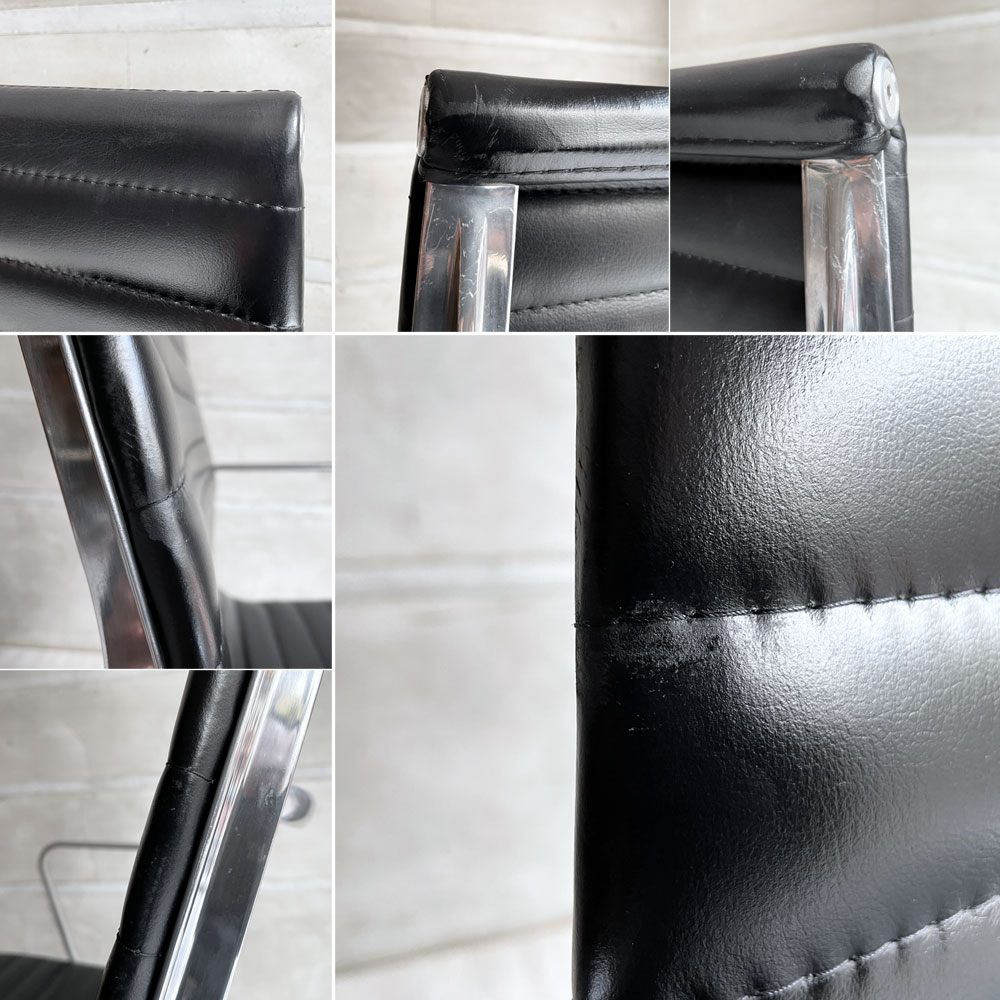 ハーマンミラー Herman Miller アルミナムグループ エグゼクティブチェア ハイバック レザーシート 本革 ブラック 5本脚 C&Rイームズ ミッドセンチュリー ♪