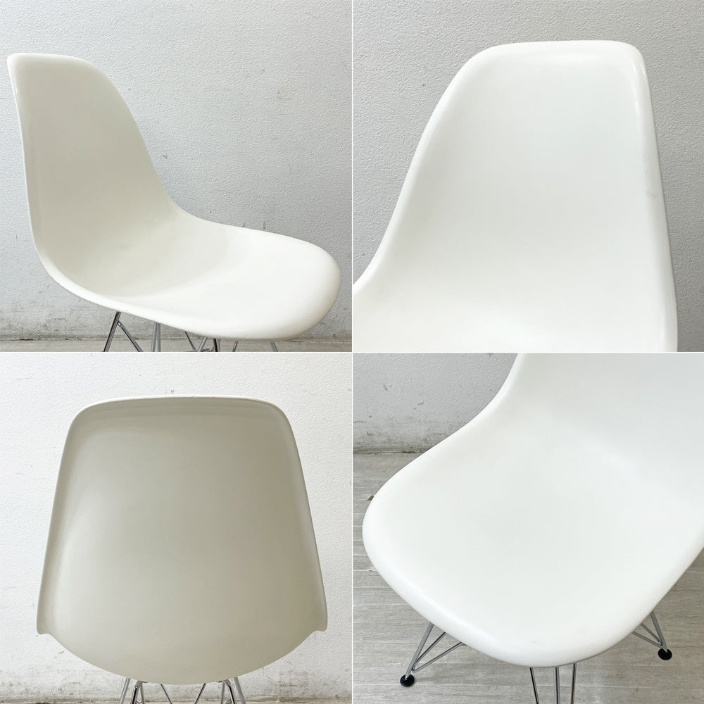 ハーマンミラー HermanMiller × ヴィトラ vitra Wネーム サイドシェルチェア ポリプロピレン エッフェルベース ホワイト C&Rイームズ 現状品 ●