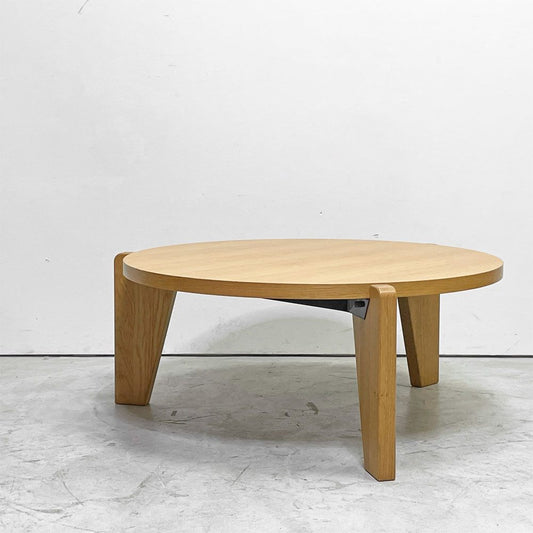 ヴィトラ vitra ゲリドン バ Gueridon Bas コーヒーテーブル ローテーブル オーク無垢材 オイル仕上げ スチール 直径80cm ジャン・プルーヴェ 2013年製 定価350,900- ●