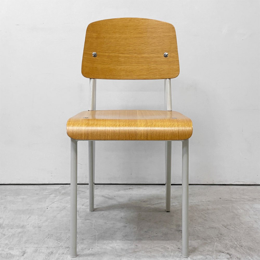 スタンダードチェア Standard chair リプロダクト ナチュラルオーク×ホワイト ジャン・プルーヴェ Jean Prouve 名作椅子 B ●