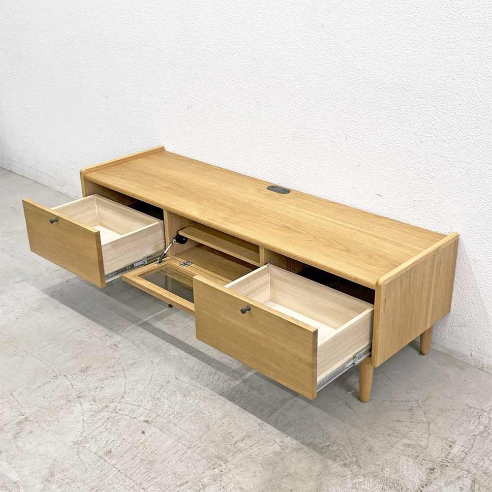 MUKU工房 オリジナル ジャム JAM テレビ台 ロー TVボード ナラ材 W150cm ナチュラルカラー シンプルデザイン 〓