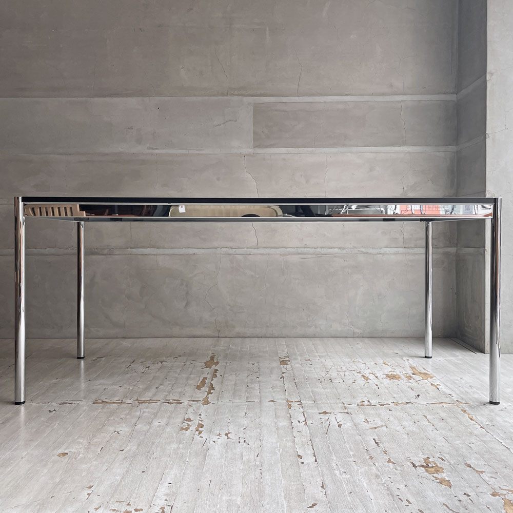 USMハラー USM Haller モジュラーファニチャー ハラーテーブル ワークデスク ダイニングテーブル W175cm パールグレーラミネート (ホワイト) 高さ調節機能付き スイス ♪