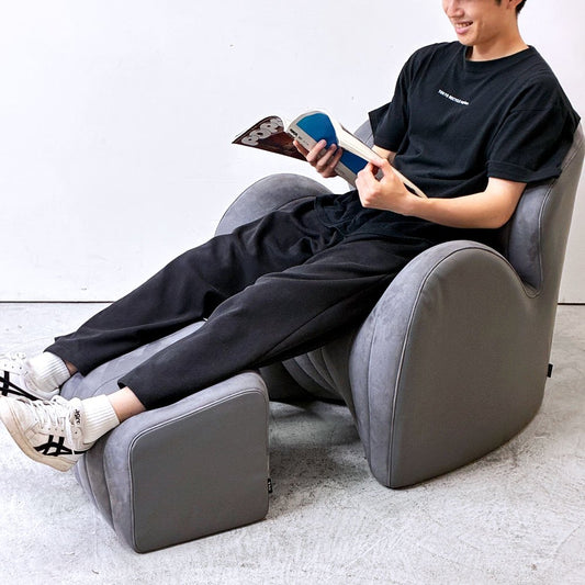 MTG スタイル ソファ ダブルエル Style Sofa WL 1人掛けソファ&オットマン セット スウェード調 PVCレザー 姿勢矯正 軽量 参考定価￥169,400- ●