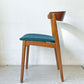 デンマークビンテージ Danish Vintage チーク材 ダイニングチェア ハーフアーム プライウッド ファブリック 北欧家具 A ★