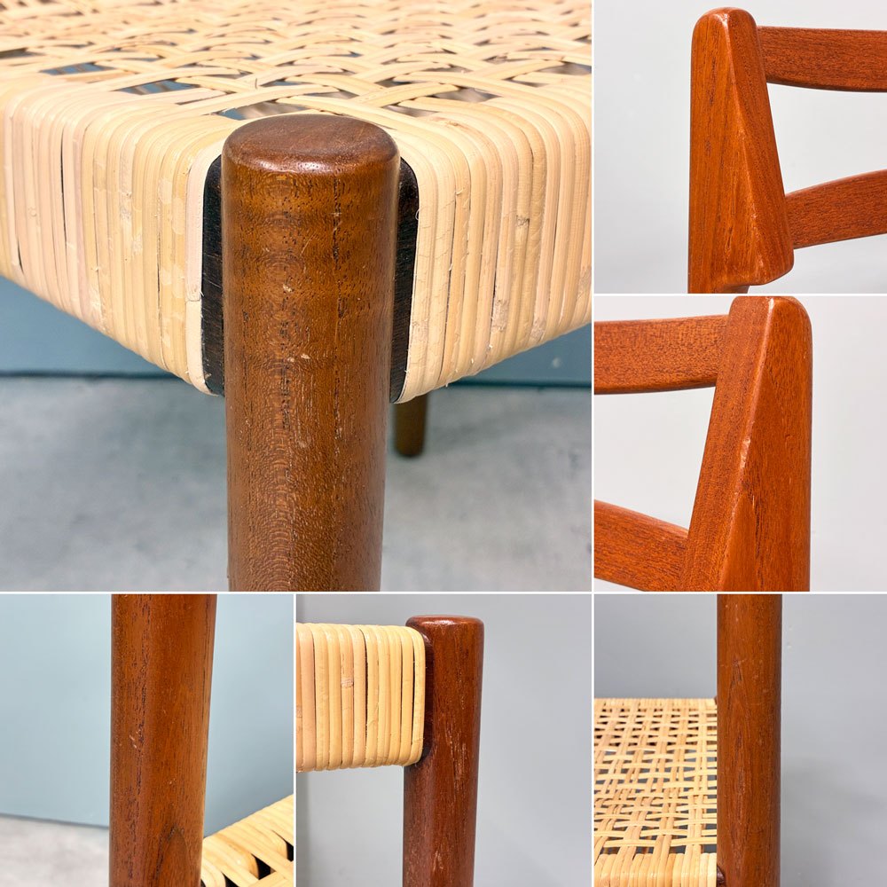 Randers Mobelfabrik Model.57 ダイニングチェア チーク材ｘラタン ラダーバック Kurt Østervig デンマーク 北欧ビンテージ ◎
