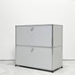 ユーエスエムハラー USMハラー USM Haller モジュラーファニチャー キャビネット 1列2段 ドロップダウン×2 ライトグレー スイス ●