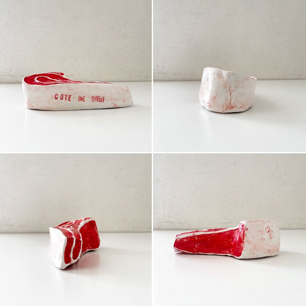 アスティエ・ド・ヴィラット Astier de Villatte コート・ド・ブッフ COTE DE BOEUF 牛リブ オーナメント オブジェ W19.5cm ナタリー・レテ フランス 定価￥30,500- 廃番 ◎