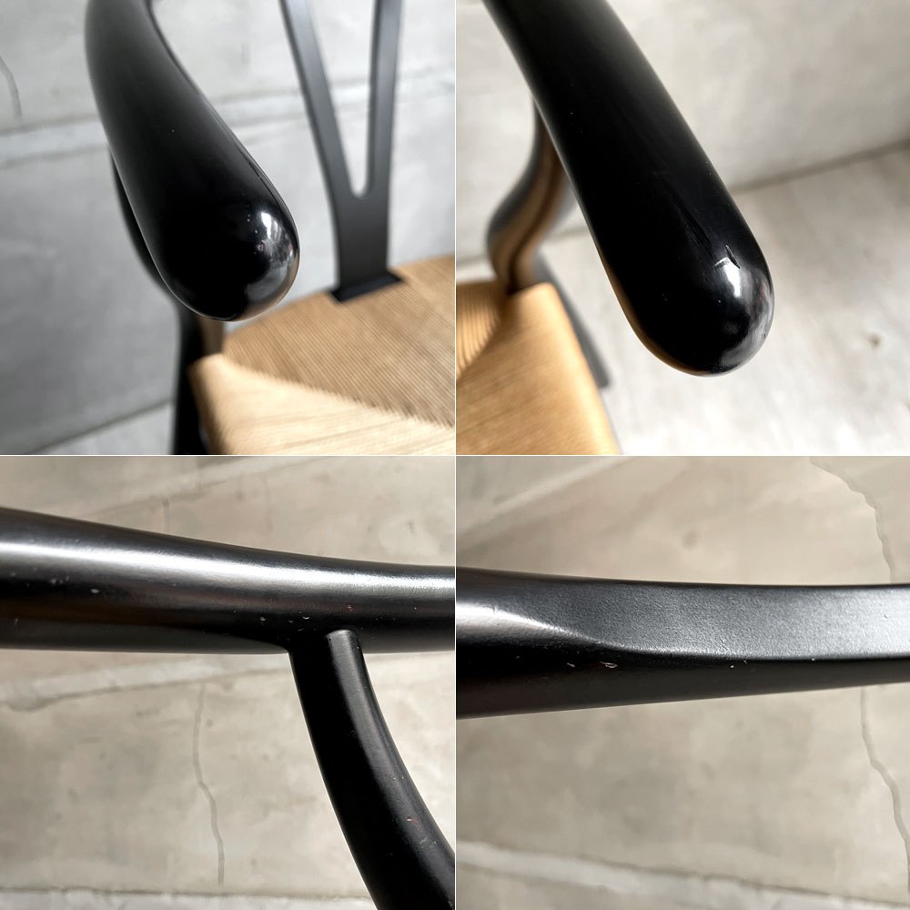 カールハンセン＆サン Carl Hansen & Son CH24 Yチェア ブラックラッカー ビーチ材 ペーパーコード ハンス・J・ウェグナー デンマーク 北欧家具 日本仕様 座面張替済  B ♪