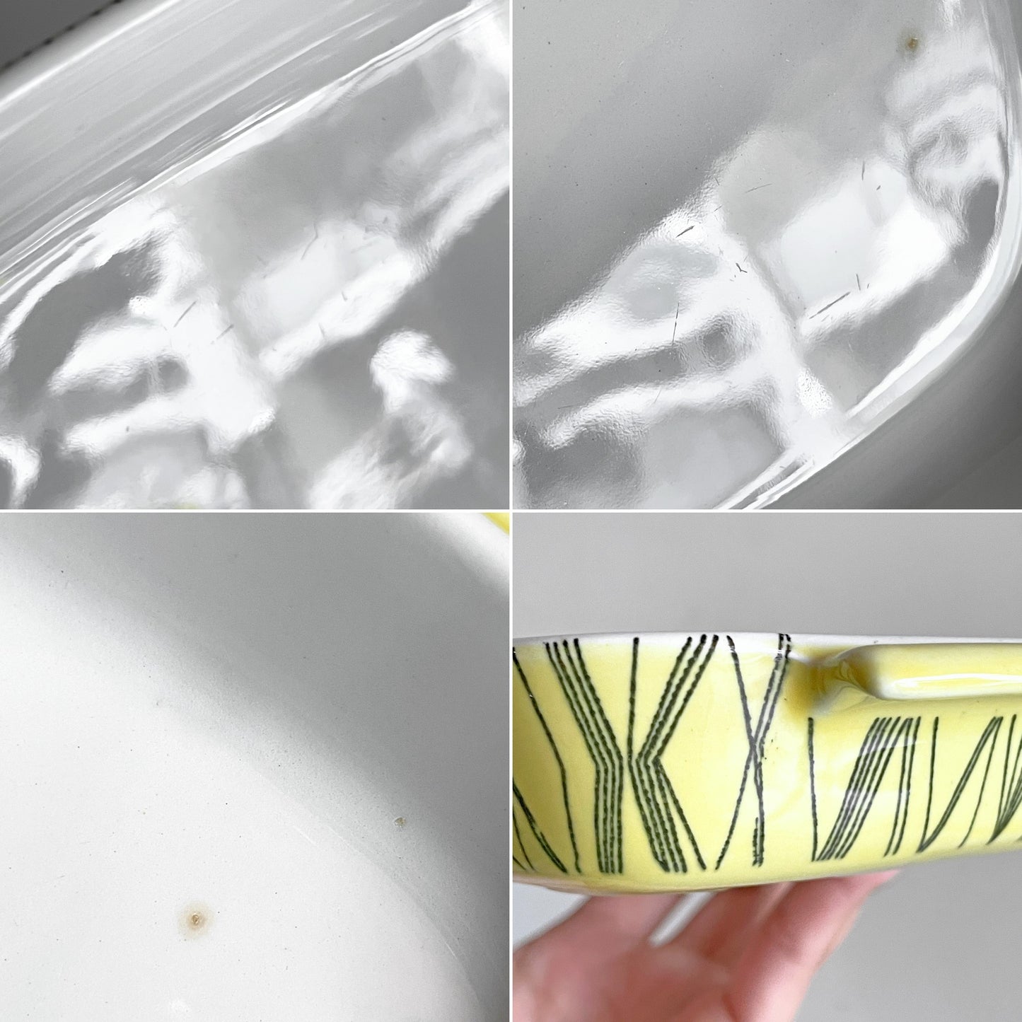 ロールストランド Rorstrand カナリア CANARIA オーブンウェア グラタン皿 イエロー 幾何学ライン模様 スウェーデン ビンテージ ■