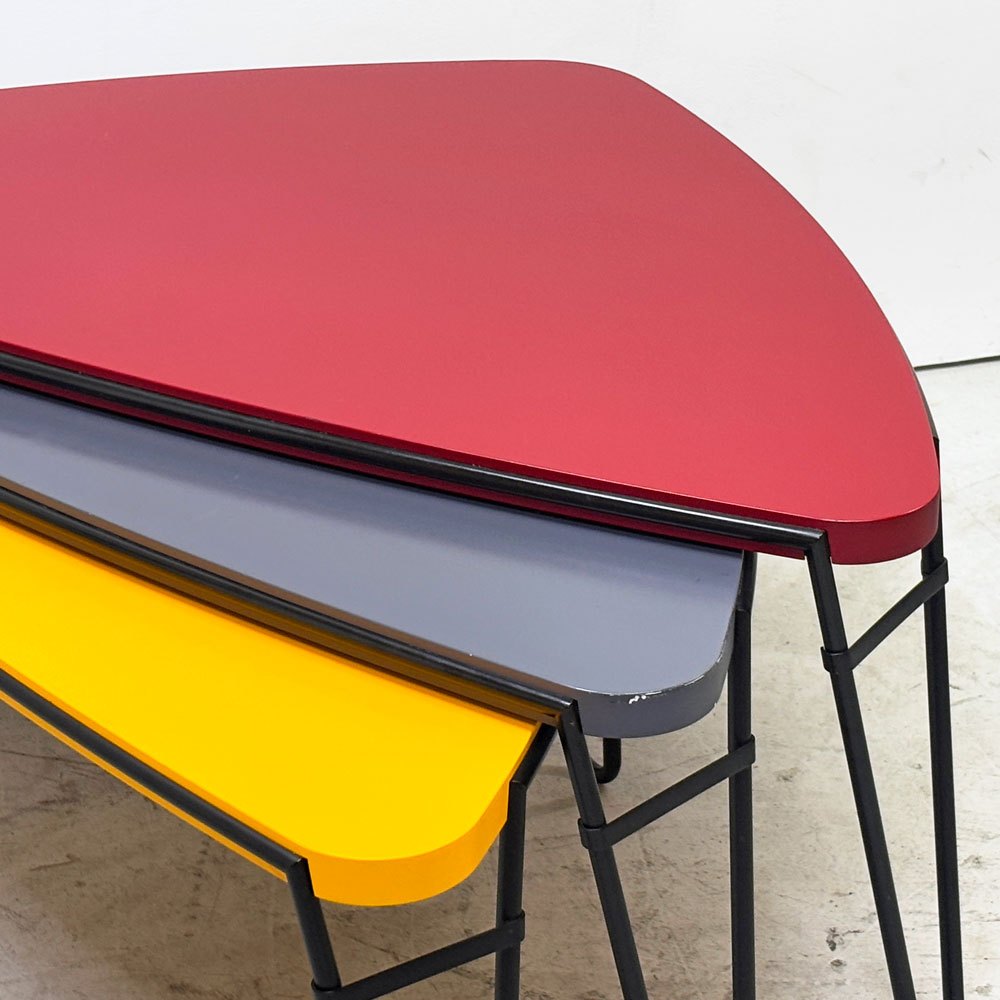 カッシーナ Cassina 519 PETALO ペタロ ローテーブル ネストテーブル 3pcs Red x Glay x Yellow シャルロット・ペリアン Charlotte Perriand ●