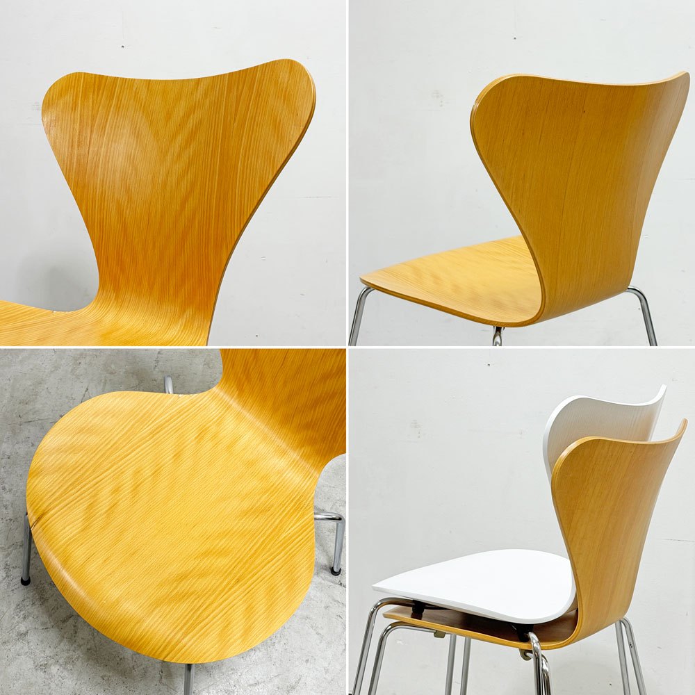 フリッツハンセン Fritz Hansen 3107 セブンチェア ラッカー仕上げ スタッキング アルネ・ヤコブセン デンマーク 北欧家具 ビンテージ B ●