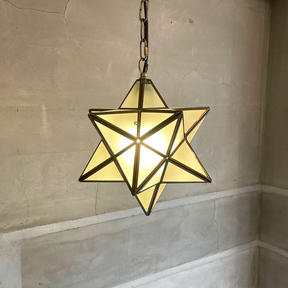 ディクラッセ DI CLASSE エトワール ETOIL ペンダントランプ 星形 フロストガラス 真鍮フレーム フロストカラー 箱付き ♪