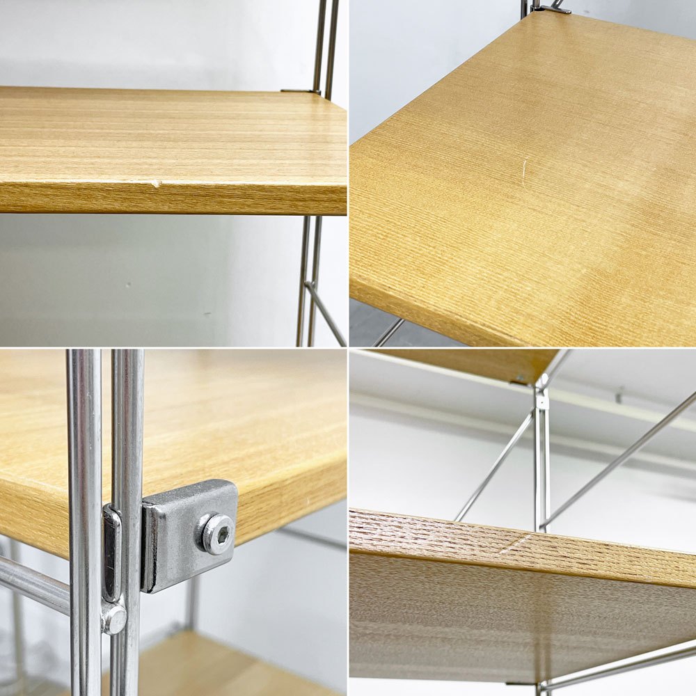 無印良品 MUJI ステンレスユニットシェルフ タモ材 オープンシェルフ 本棚 飾り棚 収納棚 W58×H212cm 棚板7枚 定価￥47,890- ●