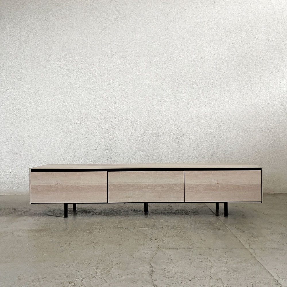 モダンデザイン Modern Design AVボード テレビボード W180cm ドロップダウン扉 スチール脚 〓