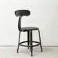 フェールトラヴァイユ FER TRAVAIL ニコルチェア NICOLLE Chair SH45cm ダイニングチェア スチール マットクリア仕上げ 別注モデル レザーパッド付 ネイビー インダストリアル フランス ●