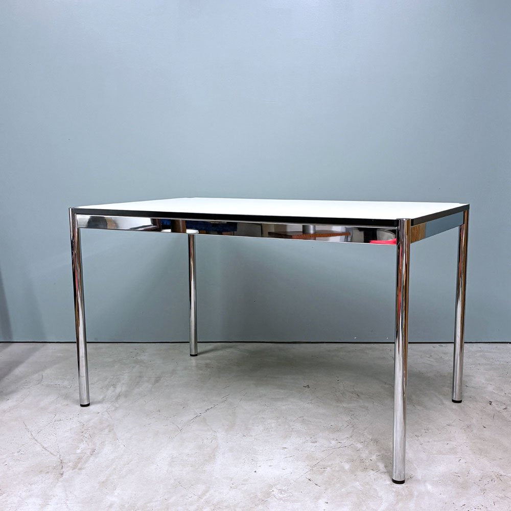 USMハラー USM Haller モジュラーファニチャー ハラーテーブル デスク W125 x D75 x H74cm パールグレーラミネート (ホワイト) モダンデザイン ◎
