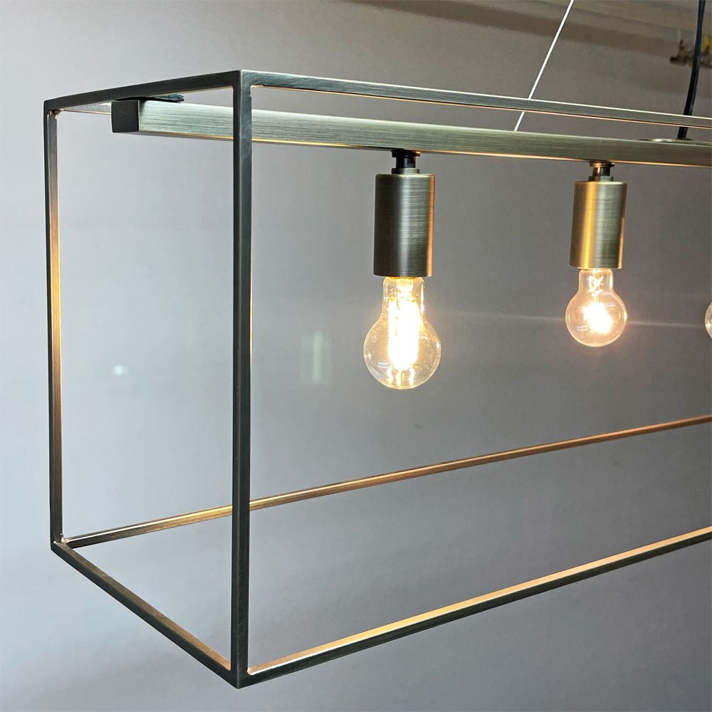 かなでもの KANADEMONO ボックスフレームペンダントライト Box Frame Pendant Light 4灯 Gold ディクラッセ シンプルモダン 定価 ￥41,800- ●