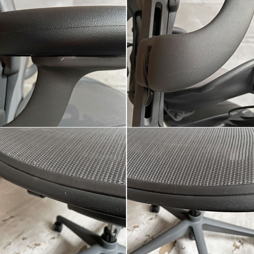 ハーマンミラー Herman Miller アーロンチェア リマスタード フル装備 Cサイズ デスクチェア オフィスチェア グラファイトベース ポスチャーフィットSL ♪