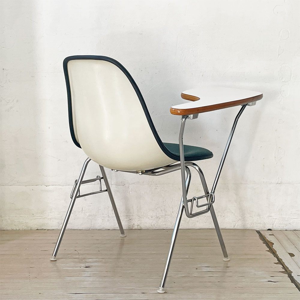 ハーマンミラー Herman Miller サイドシェルチェア セカンド 2nd ビンテージ アプホルスター スクールベース スタッキングベース 肘掛けテーブル付 イームズ ミッドセンチュリー B ★