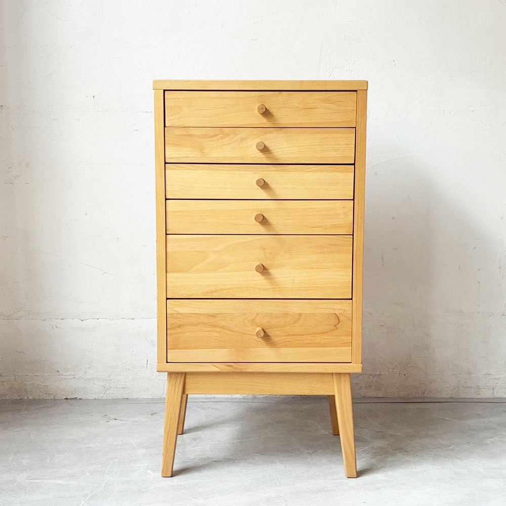 ベルメゾン BELLE MAISON 天然木アルダー材を使った書類チェスト ミニチェスト 収納家具 オイル仕上げ H74cm ナチュラル ★