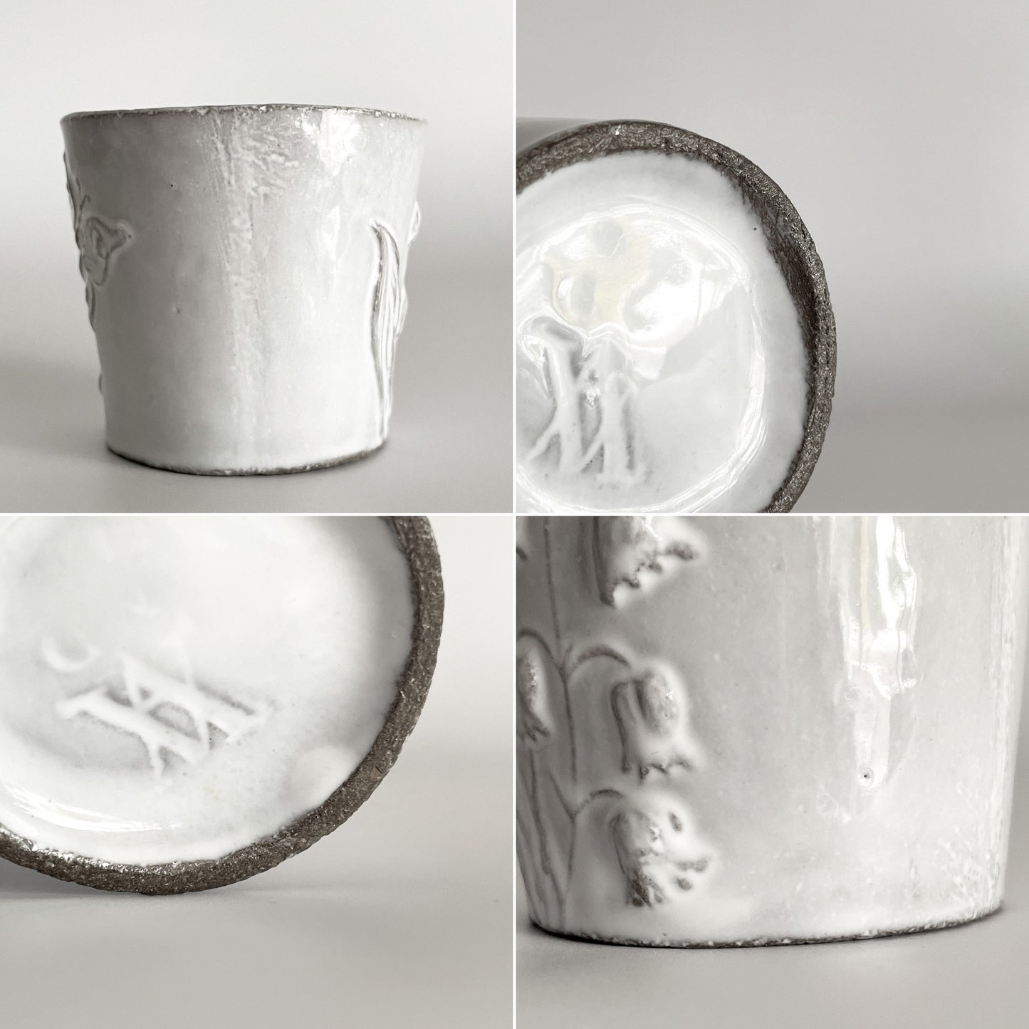 アスティエ・ド・ヴィラット Astier de Villatte フルール Fleurs カップ タンブラー 蝶 スズラン 陶器 フランス A ■