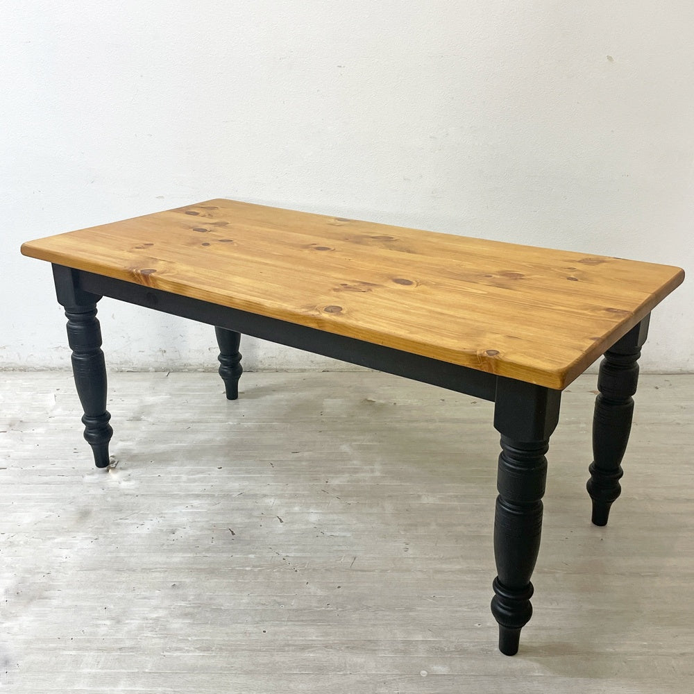 ブラックボード Blackboard カーフ karf ブルックリンスタイル ダイニングテーブル ろくろ脚 パイン無垢材 w160 ●