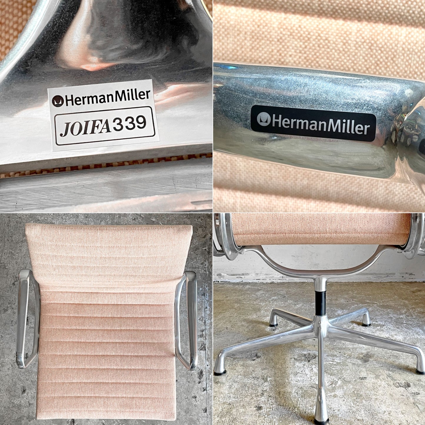 ハーマンミラー Herman Miller イームズアルミナムグループ マネジメントチェア デスクチェア ファブリックシート アルミバフベース 5本脚 固定脚  昇降無し イームズ ■