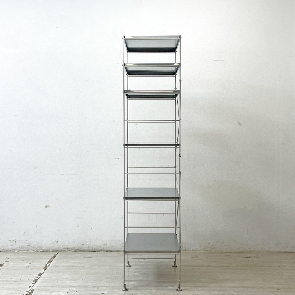 無印良品 MUJI ステンレスユニットシェルフ 棚板×6枚 W57cm H175.5cm 収納家具 ●