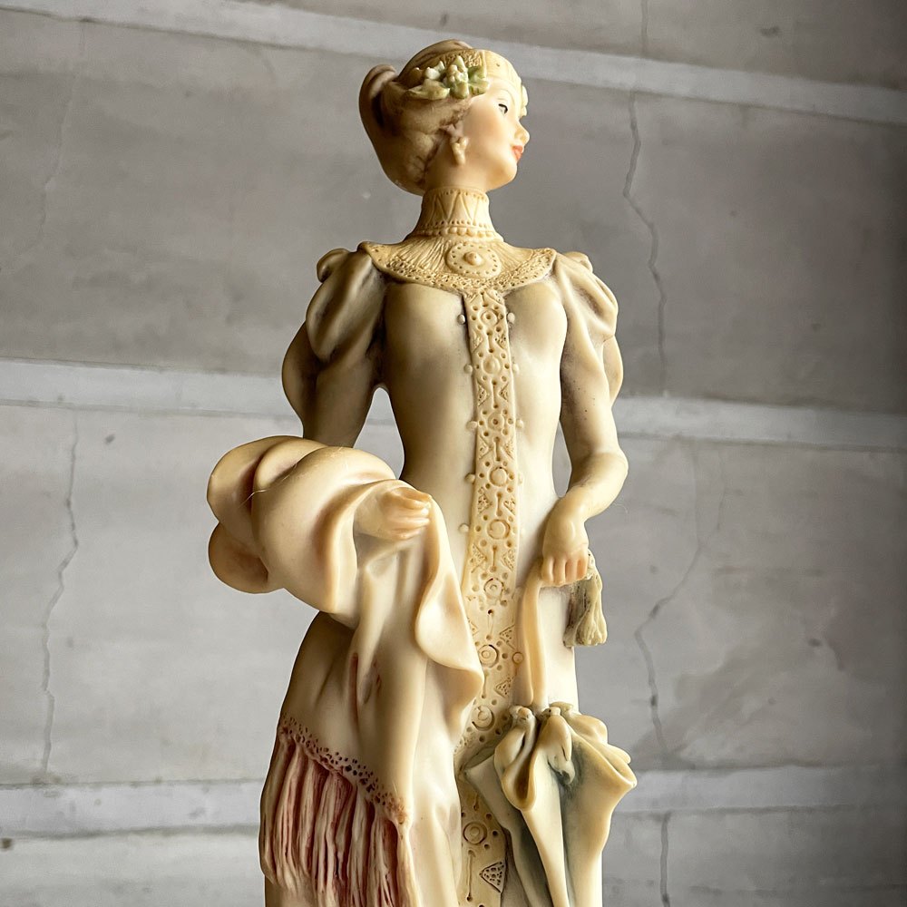 ジョゼッペ・アルマーニ Giuseppe Armani フィギュリン オブジェ イタリア Lady with Umbrella 彫刻 置物 イタリア ♪